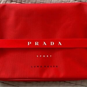 Prada Sport Luna Rossa Red Nylon Toiletry Travel Pouch Bag